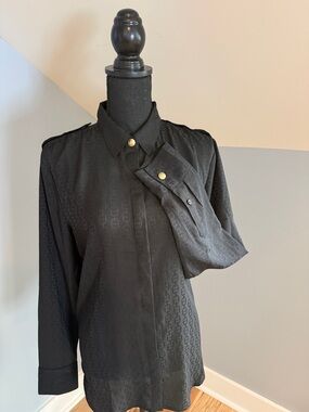 J. Crew Black Button-Front Long Sleeve Shirt